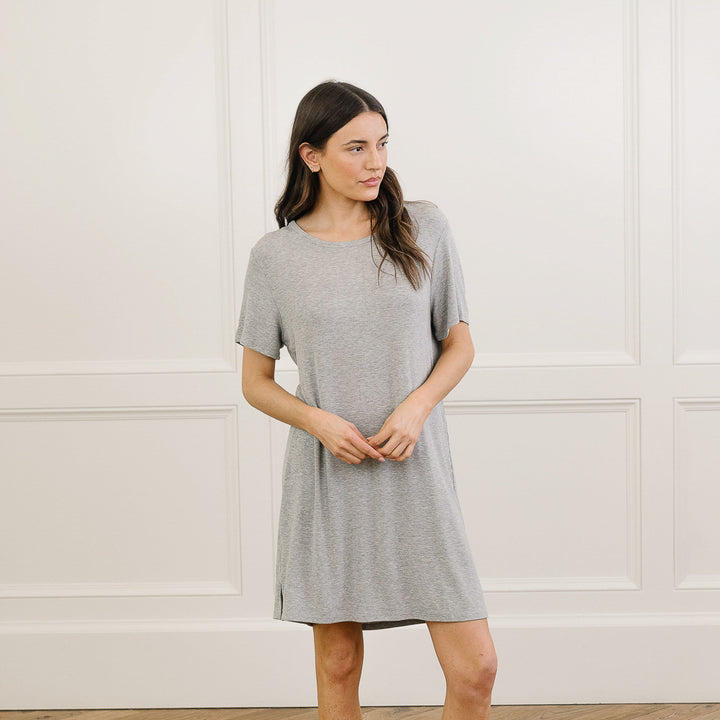 Women's Bamboo Rib-Knit Boyfriend Sleep Dress